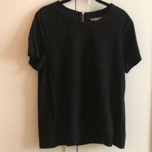 Banana Republic short sleeve knit lace front top